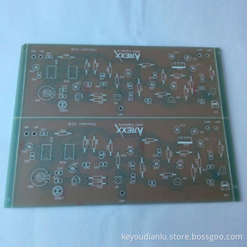 Blue soldermaske 2L PCB with mounted surface
